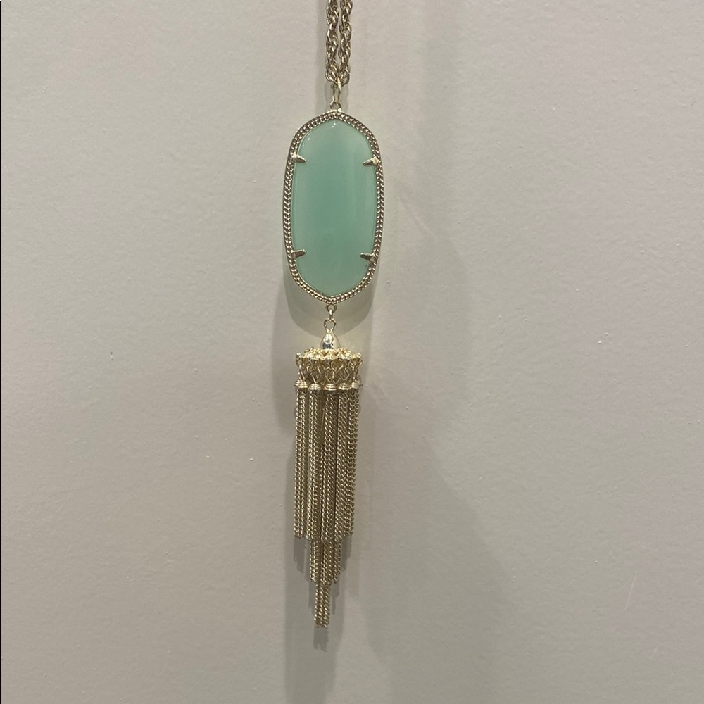 Kendra Scott Chalcedony Rayne Tassel Necklace